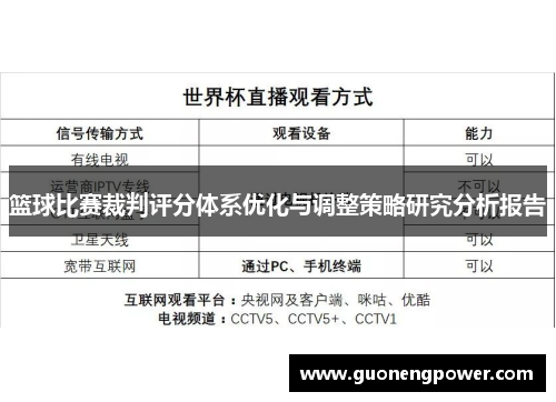 篮球比赛裁判评分体系优化与调整策略研究分析报告